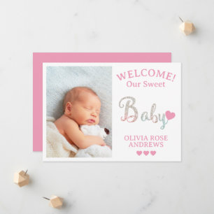 New Baby Photo Welcome With Name Announcement