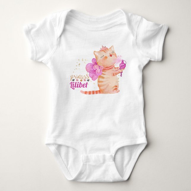 New Baby Princess Lilibet Cute Kitten Named Baby B Bodysuit (Front)