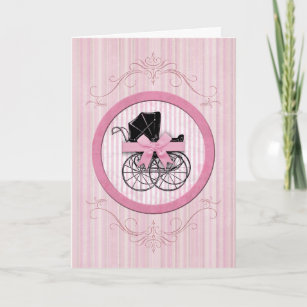 New Baby Shabby Chic Vintage Pink Card