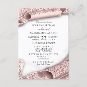 New Baby Shower GIRL Rose Pink 3D Invitation