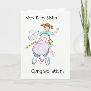 New Baby Sister Congratulations Card