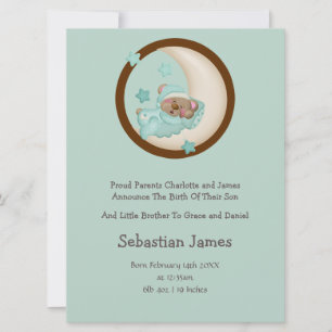 New Baby Sleeping Bear Announcement