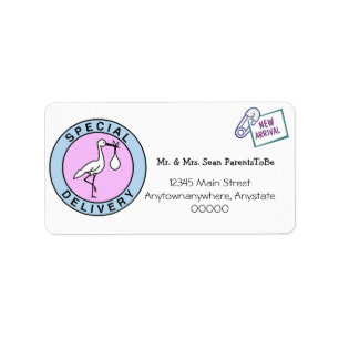 New Baby Special Delivery Address Label