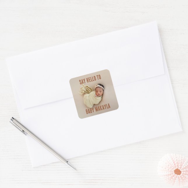 New Baby Square Sticker (Envelope)