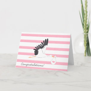 New Baby Stork Congratulations Card