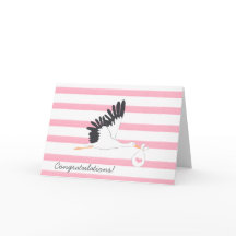 New Baby Stork Congratulations Card