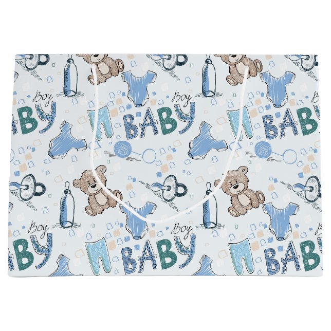 New Baby Teddy Bears Large Gift Bag (Front)