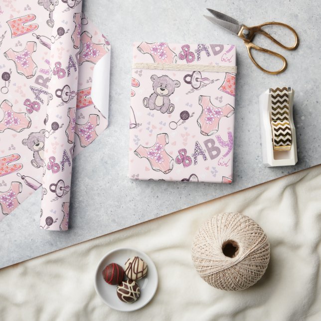 New Baby Teddy Bears Wrapping Paper (Crafts)