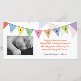 New Baby Thank You Appreciation Banner Photocard