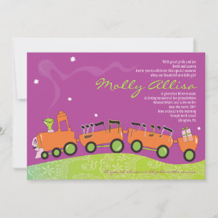 NEW BABY TRAIN Jewish Baby Naming Invitation