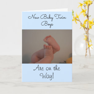 New Baby Twin Boys On The Way PHOTO Card