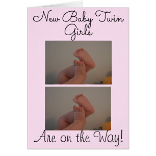 New Baby Twin Girls On the Way Photo Card