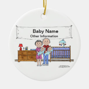 New Baby, Twins - Boys Ceramic Ornament