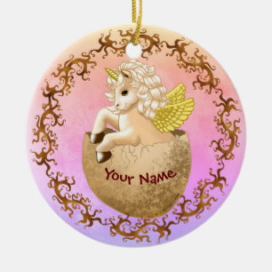 New Baby Unicorn Ceramic Ornament