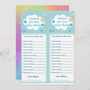 new baby wishes game unisex invitation