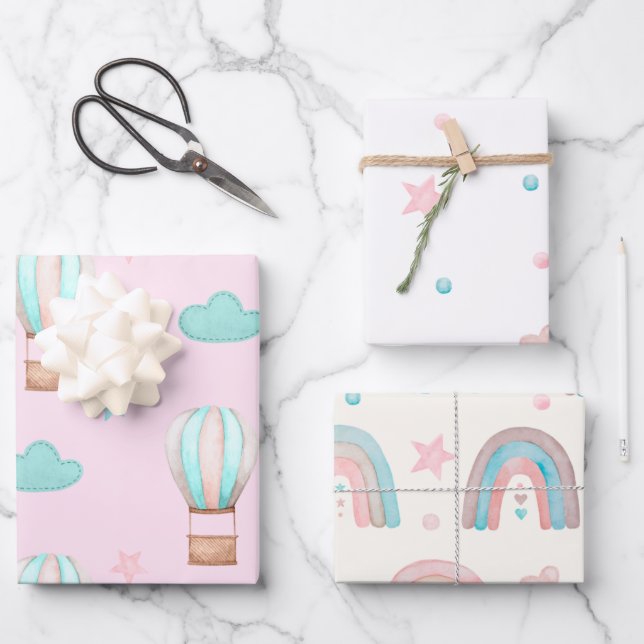 New Baby Wrapping Paper Set of 3 (Front)