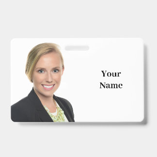 NEW! Badge - Horizontal With Metal Clip ID Badge