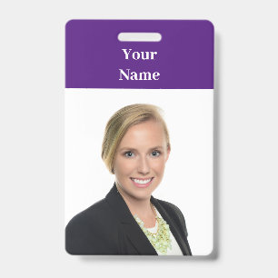 NEW! Badge - Vertical - Custom Purple ID Badge