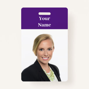 NEW! Badge - Vertical - Custom Purple ID Badge