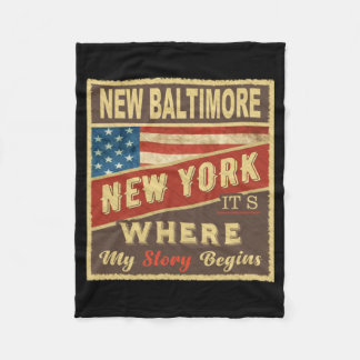 New Baltimore Ny Its Where My Story Begins Fleece Blanket