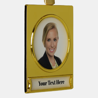 NEW! Banner Ornament - Premium Gold Tone -Custom