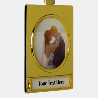 NEW! Banner Ornament - Premium Gold Tone -Custom