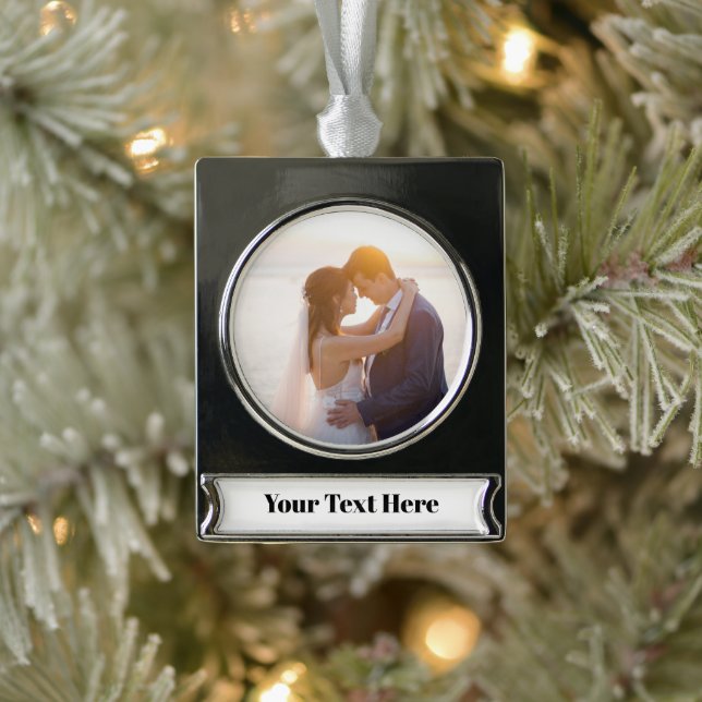 NEW! Banner Ornament - Premium Silver Tone -Custom (Tree)