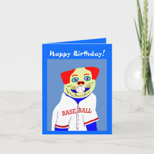New Baseball Dog Kids Sports Birthday Card Gift
