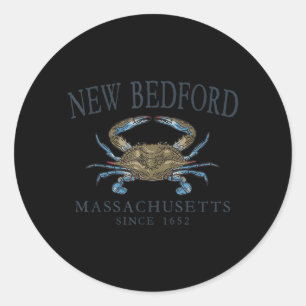 New Bedford Massachusetts Crab Town Since 1652 Classic Round Sticker