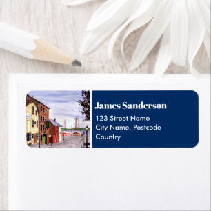 New Bedford Massachusetts New England Painting Return Address Label