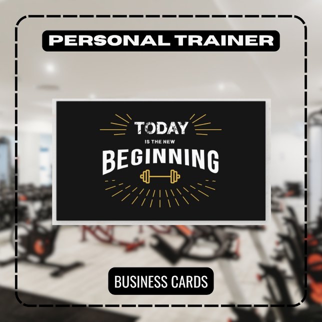 New Beginning Gym Fitness Professional Training Business Card (Creator Uploaded)