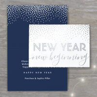 New Beginning Navy Blue Happy New Year Confetti