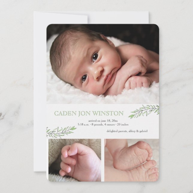 New Beginning Photo Birth Announcement (Front)