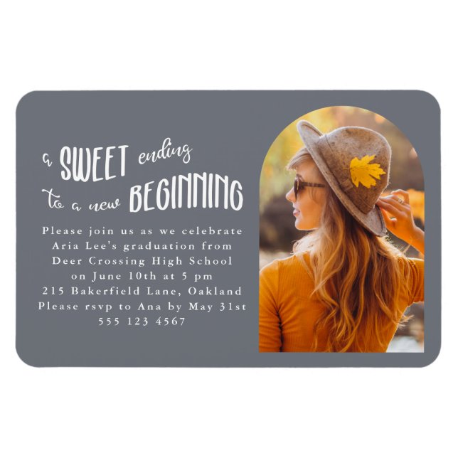 New Beginnings 2023 Photo Graduation Party Magnet (Horizontal)