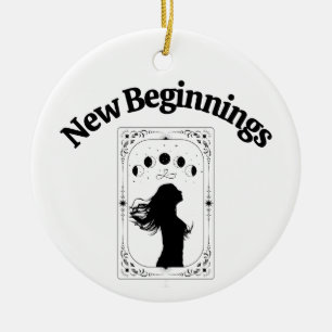 New Beginnings Breakup Divorce Tarot Card Zodiac Ceramic Ornament
