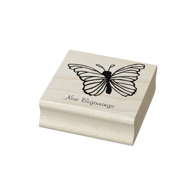New Beginnings Butterfly Design rubber stamp (Stamp)