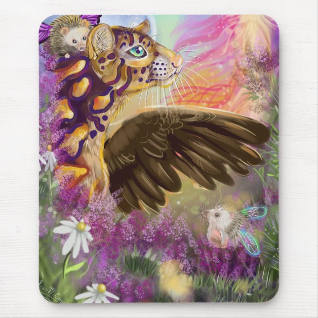 New Beginnings Clouded Leopard Fantasy Art Mouse Pad (Front)