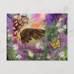 New Beginnings Clouded Leopard Fantasy Postcard