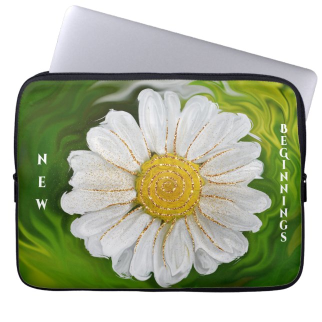 New Beginnings - Daisy flower power Laptop Sleeve (Front)