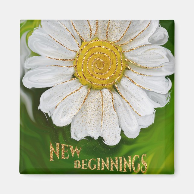 New Beginnings - Daisy flower power Magnet (Front)
