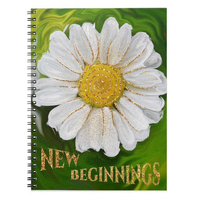 New Beginnings - Daisy flower power Notebook (Front)
