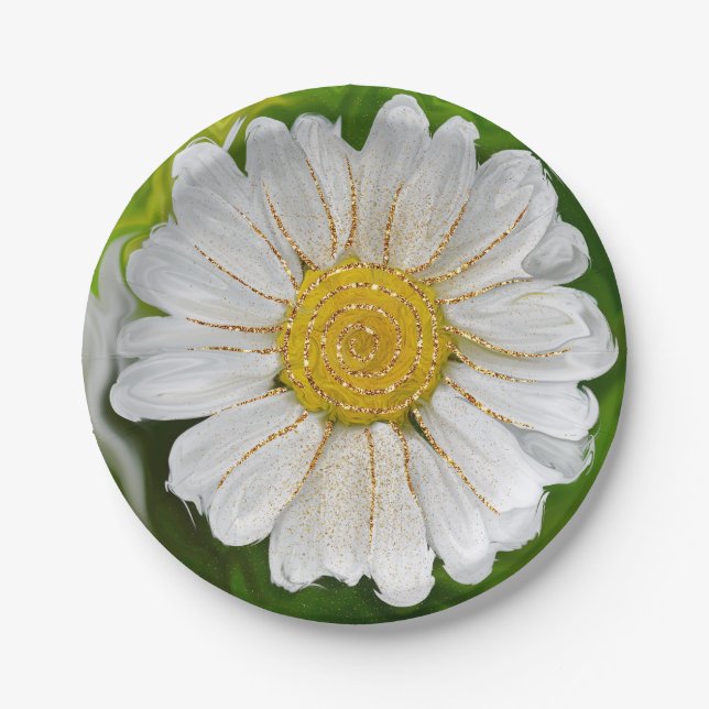 New Beginnings - Daisy flower power Paper Plate (Front)
