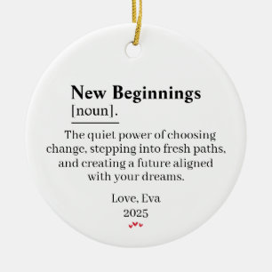 New Beginnings Definition Ornament Gift