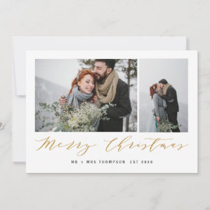 NEW BEGINNINGS MERRY CHRISTMAS GOLD HOLIDAY CARD