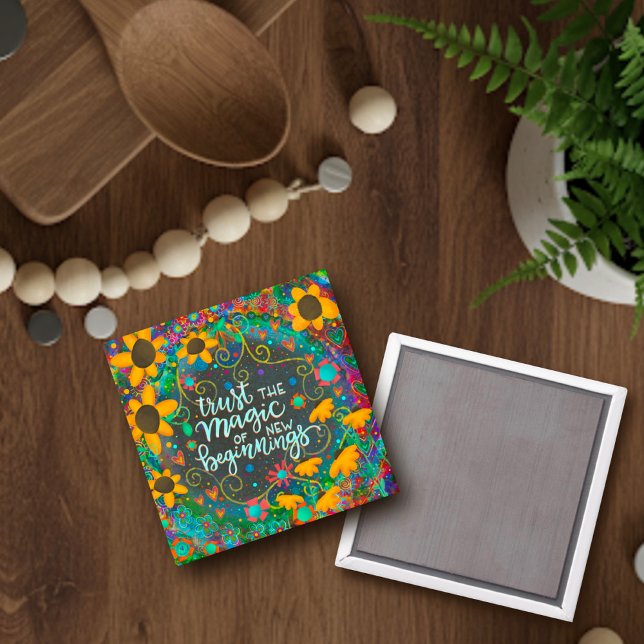 New Beginnings Pretty Daisy Inspirivity Trendy Magnet (Creator Uploaded)