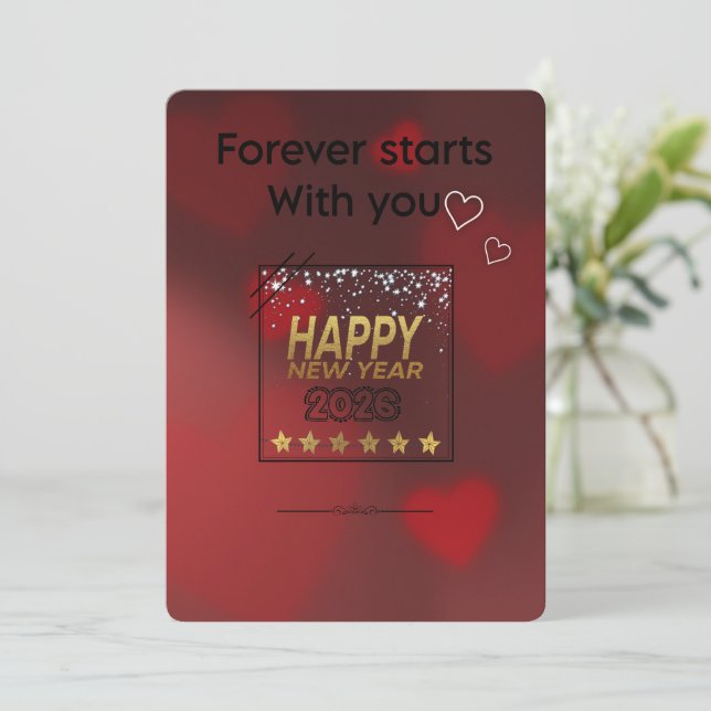 New Beginnings - Romantic New Year Greeting Card (Standing Front)