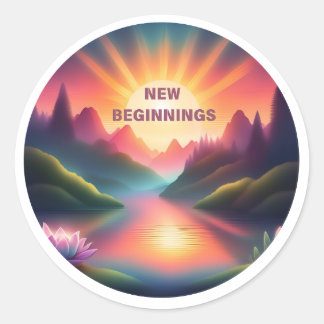 New Beginnings T-Shirt Classic Round Sticker