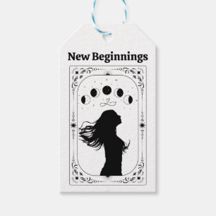 New Beginnings Tarot Celestial Moon Divorce Party Gift Tags