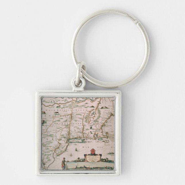 New Belgium, plate from 'Atlas Contractus' c.1671 Key Ring (Front)