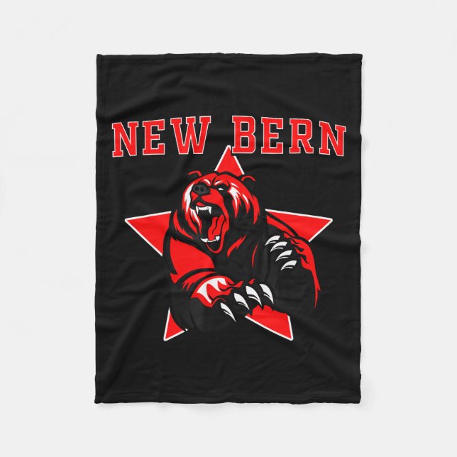 New Bern Bears High School Team Srit  Fleece Blanket (Front)